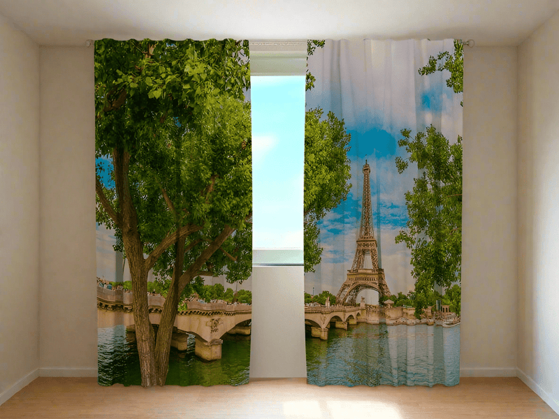 Curtains with Print - Paris Spring Magic in your Room Tapetenshop.lv