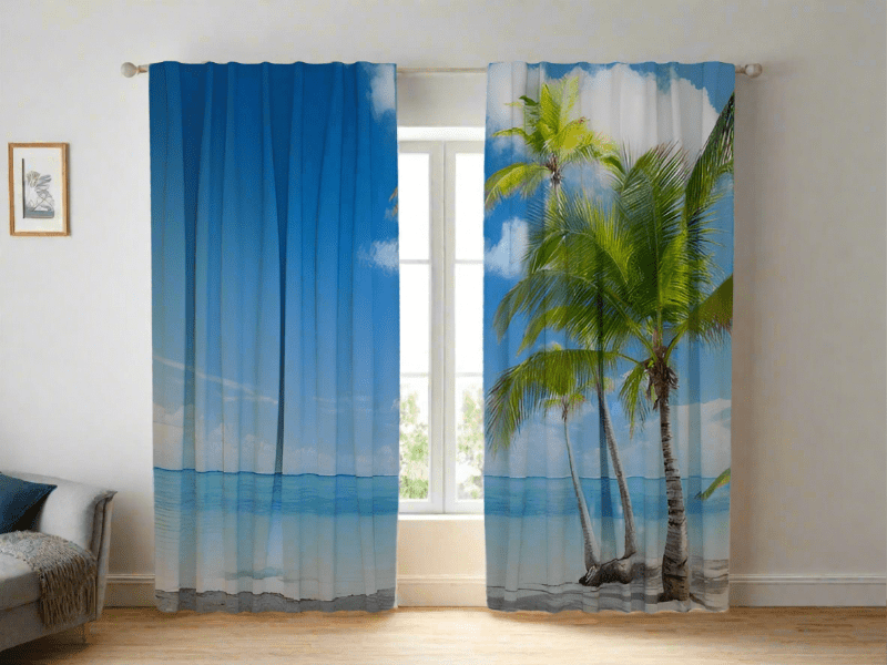 Tropiskie aizkari saulainas viesistabai - relaksējošai atmosfērai Tapetenshop.lv