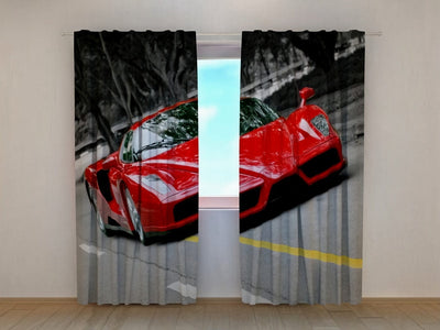 Curtains for children's room - bright image - red Ferarri Tapetenshop.lv