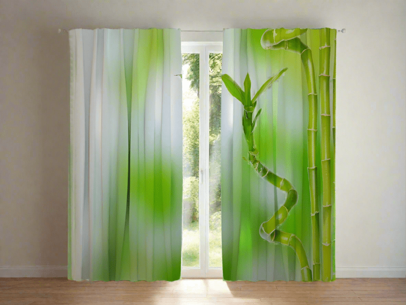 Day and night curtains with nature - stunning bamboo, green tones on walletenshop.lv