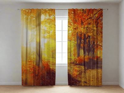 Curtains with a realistic image - Sunny Autumn Day in Park - Order Tapetenshop.lv