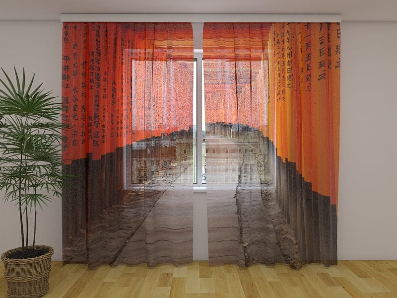 Aizkari uz austrumu tematiku - Fushimi Inari svētnīca Digital Textile