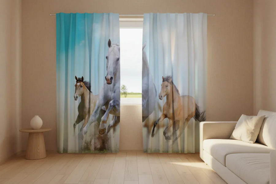 Nakts aizkari guļamistabai - Zirgi Tapetenshop.lv