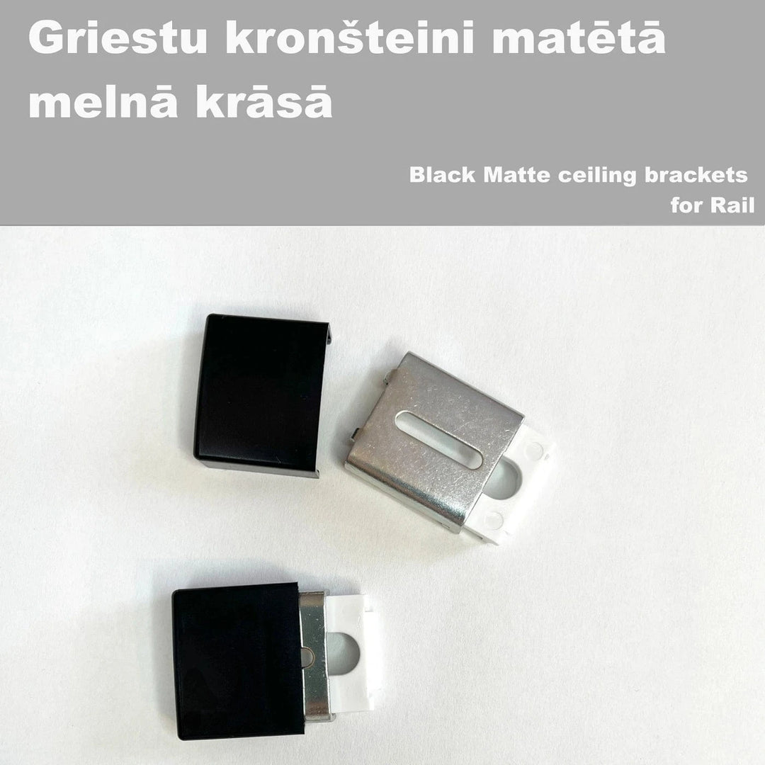 Aizkaru alumīnija karnīze, melnā krāsā, stiprinājums pie griestiem Home Trends