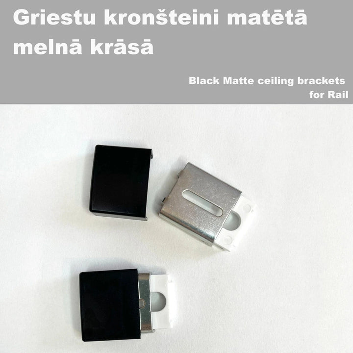 Aizkaru alumīnija karnīze, melnā krāsā, stiprinājums pie griestiem Home Trends