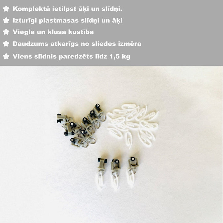 Aizkaru karnīze pie sienas (alumīnijs, zeltā krāsā) – Pilns komplekts Digital Textile XL