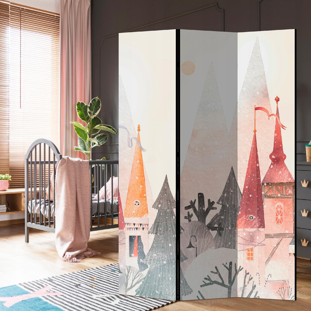 Aizslietnis bērnistabai, divpusējs, 135x172, Ziemas pasaku pilsēta L-ART