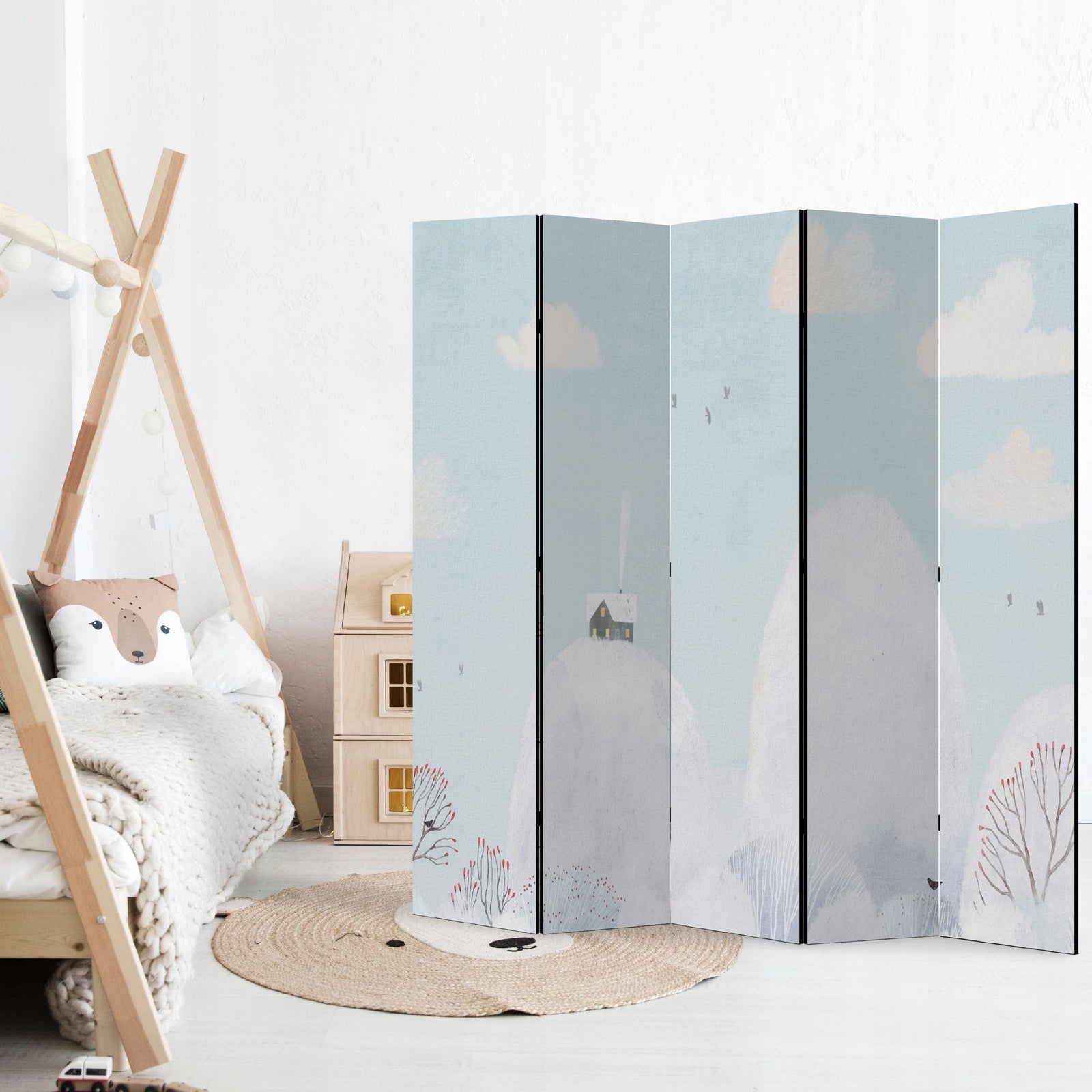 Aizslietnis, divpusējs, bērnu istabai, 225x172, Ziemas pasaka L-ART