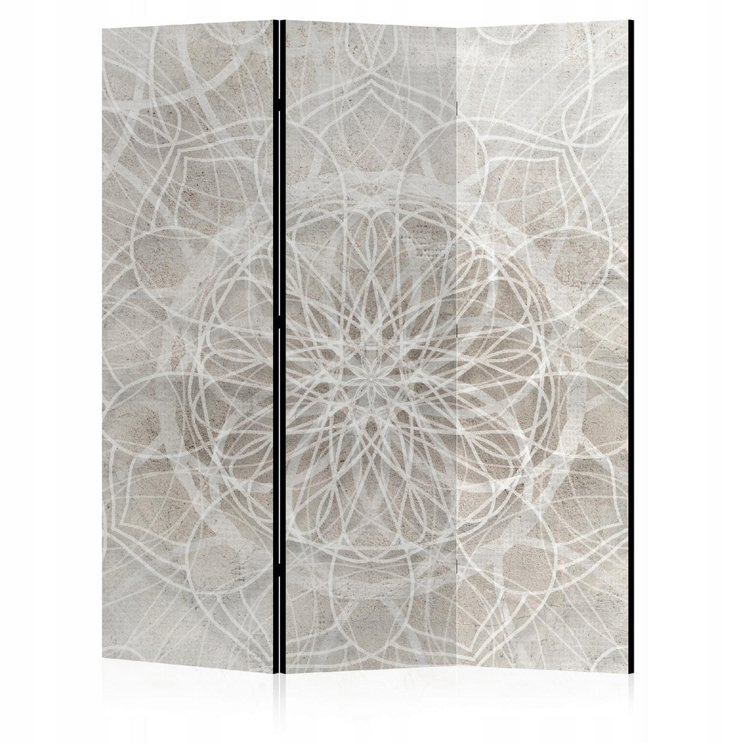 Aizslietnis, divpusējs istabas sadalītājs,135x172, Siltā Simetrija - mandala ornaments bēšos toņos L-ART