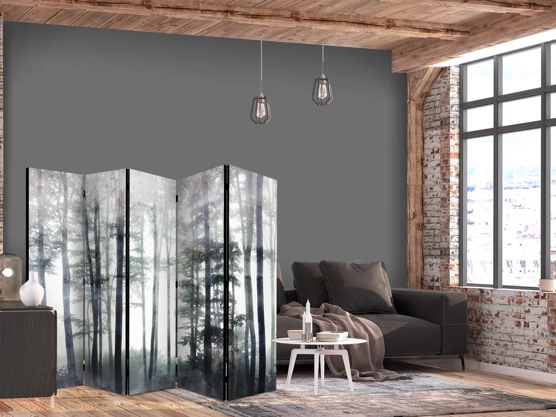 Aizslietnis - Miglains mežs - daba zaļos toņos: 225x172 cm ART XL