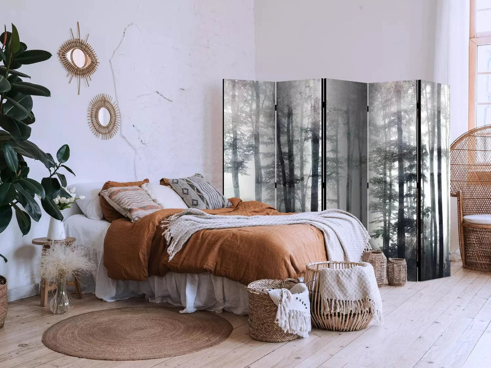 Aizslietnis - Miglains mežs - daba zaļos toņos: 225x172 cm ART