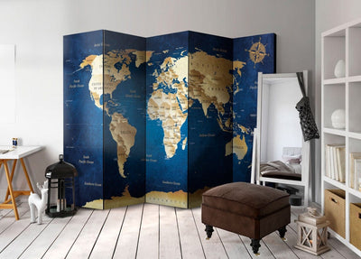 Aizslietnis Pasaules karte (zila) 225x172 cm ART