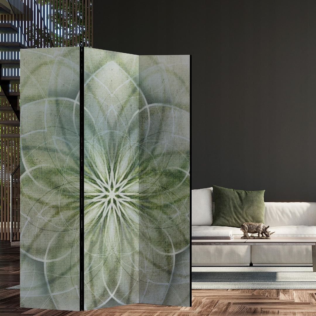 Aizslietnis, vienpusējs istabas sadalītājs, 135x172, Zaļganā mandala (Maigos zaļos toņos) L-ART