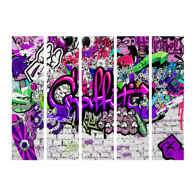 Aizslietnis Violeti grafiti 225x172 cm ART