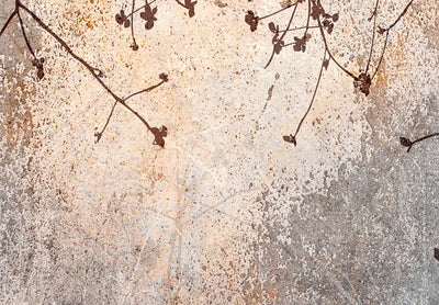 Aizslietnis - zariņi ar ziediem uz pelēkā fona, 151411, 135x172 cm ART
