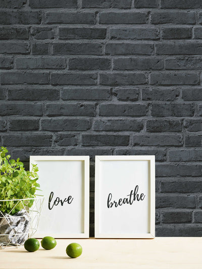 Wallpaper with imitation of brick AS Creation 94283-3 in black AS Creation