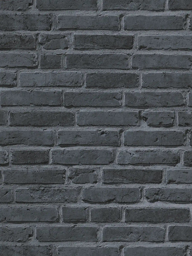 Wallpaper with brick imitation AS Creation 94283-3 black AS Creation