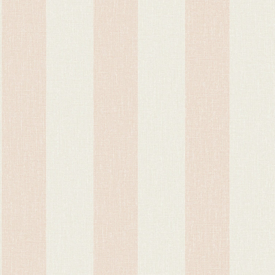 Antibacterial matte non-woven wallpaper Grandeco in a powder pink stripe with a textile texture, AT4018