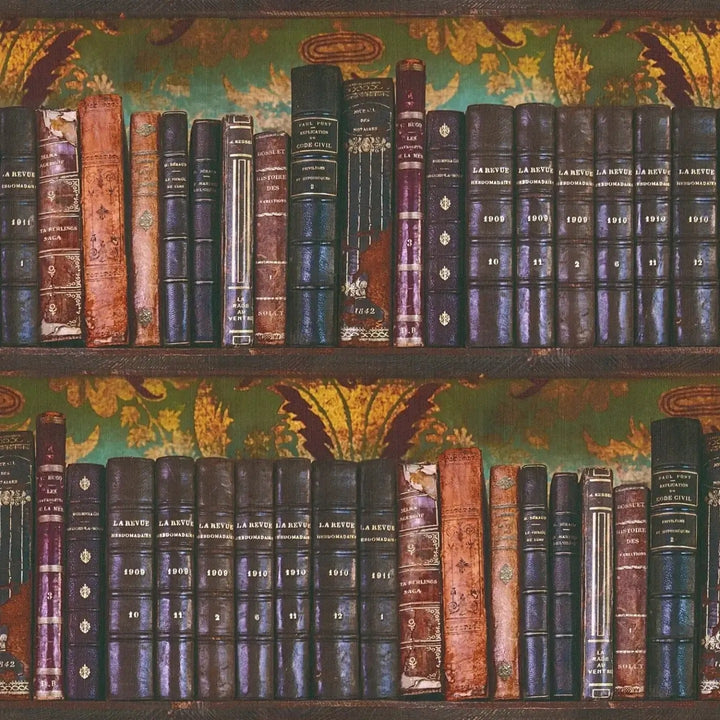 Antīkas tapetes ar grāmatplauktu motīvu | brūna - 3012504 AS Creation