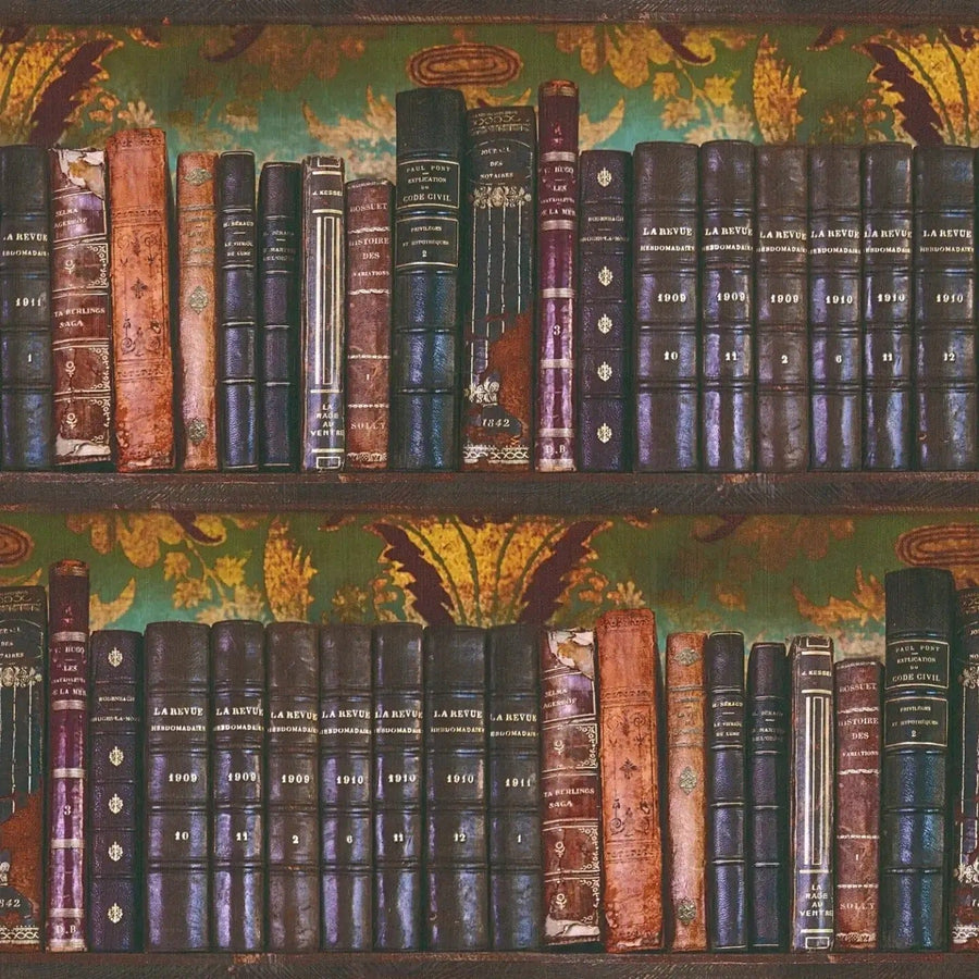 Antīkas tapetes ar grāmatplauktu motīvu | brūna - 3012504 AS Creation