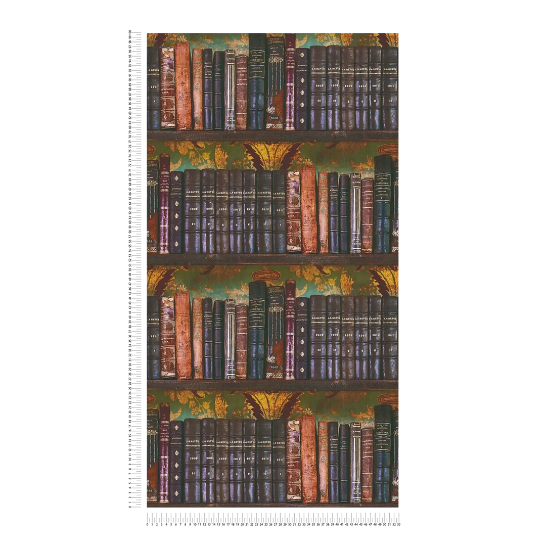 Antīkas tapetes ar grāmatplauktu motīvu | brūna - 3012504 AS Creation