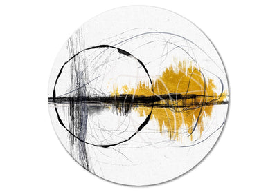 Apaļa kanva ar abstrakciju (Deluxe) - Zelta saullēkts, 148612 G-ART