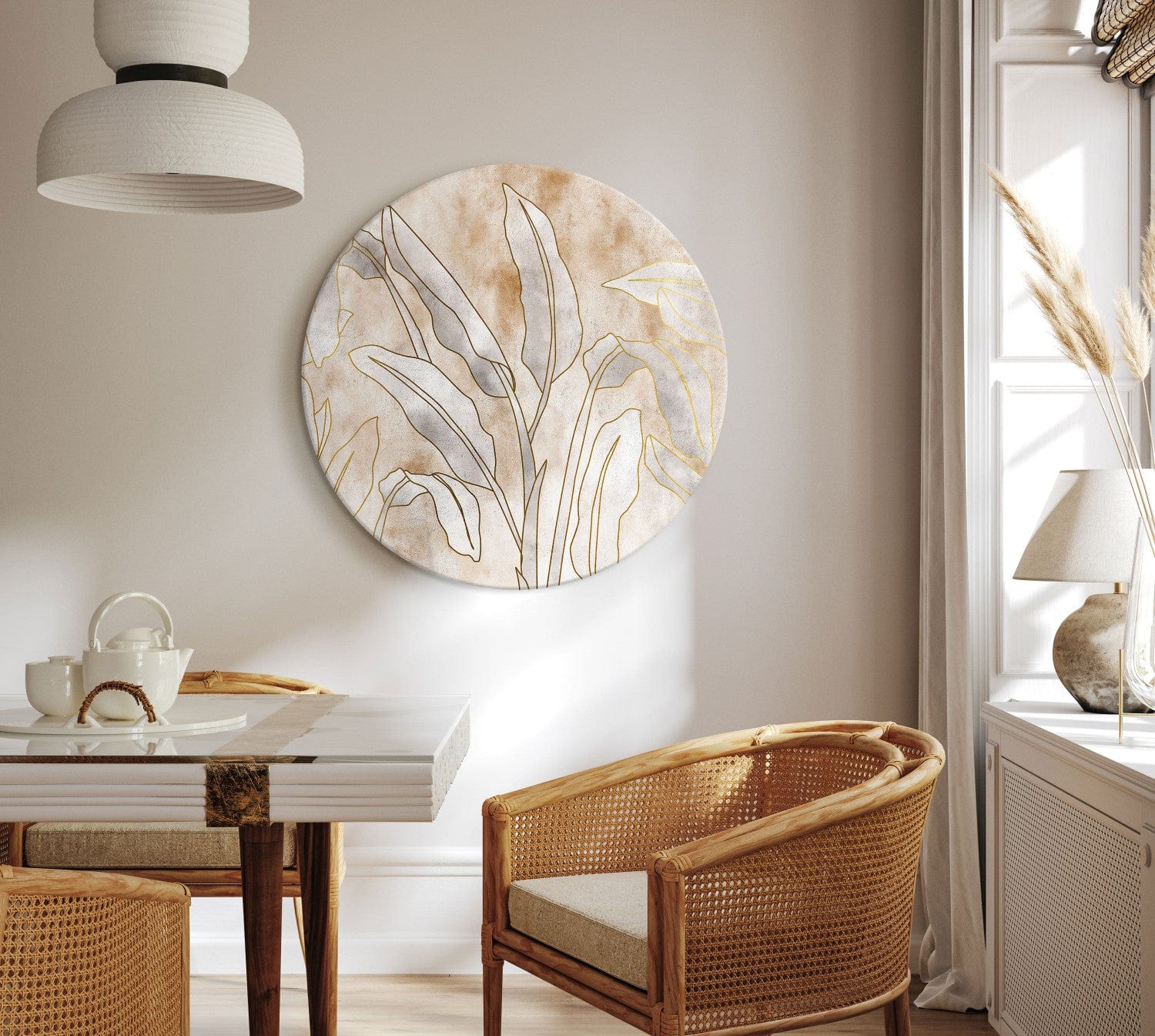 Apaļa glezna (Deluxe) - Banānu lapas - 148695 G-ART