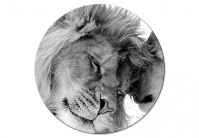 Apaļa kanva (Deluxe) - Divas lauvas Savannā, 148718 G-ART