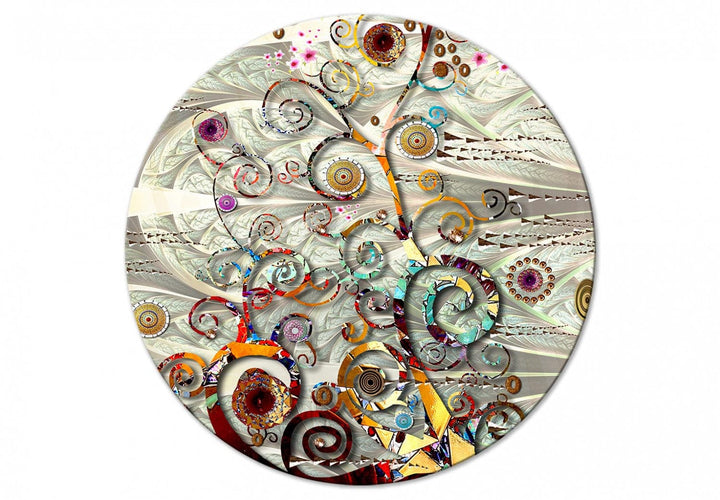 Apaļa glezna - Dzīvības koks - elementi Gustava Klimta stilā, 148752 G-ART