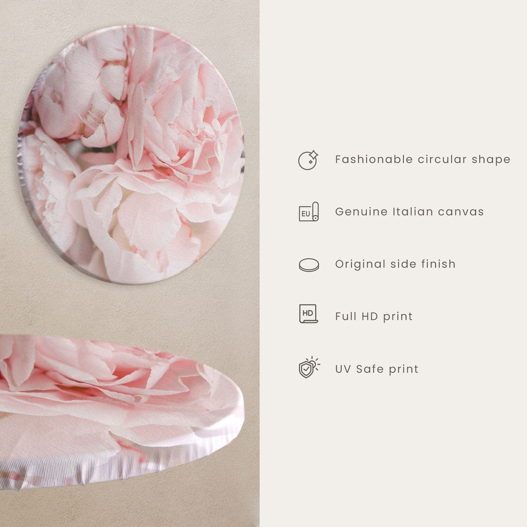 Apaļa glezna - Gustava Klimta stila abstrakcija ar ziediem - 148766 G-ART