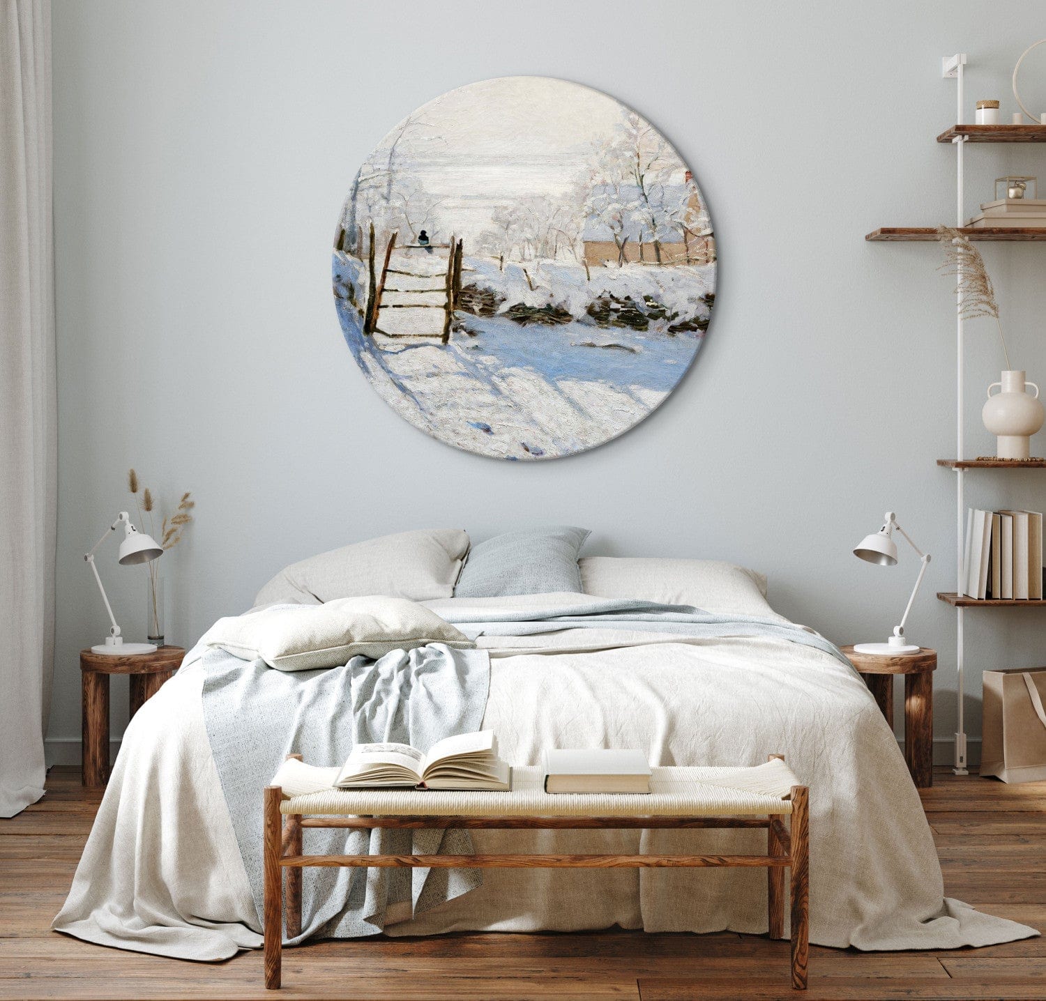 Apaļa glezna (Deluxe) - Kloda Monē ziemas ainava - 148721 G-ART