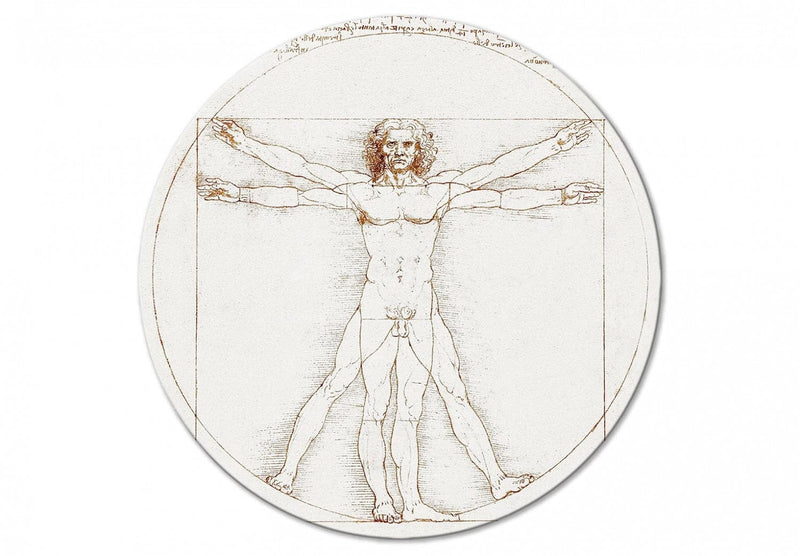 Apaļa Glezna (Deluxe) - Leonardo da Vinči Vitruvijas cilvēks, 148733 Tapetenshop.lv