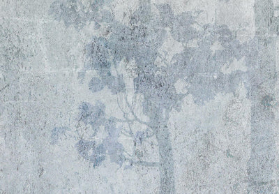 Apaļa kanva (Deluxe) - Maigi pelēcīgi zils mežs miglainā rītā, 148681 G-ART