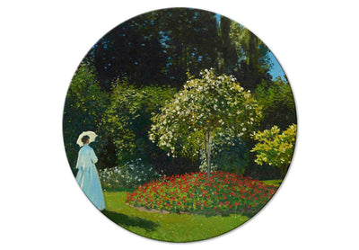 Apaļa Glezna (Deluxe) - Sieviete dārzā - Klods Monē, 148729 Tapetenshop.lv