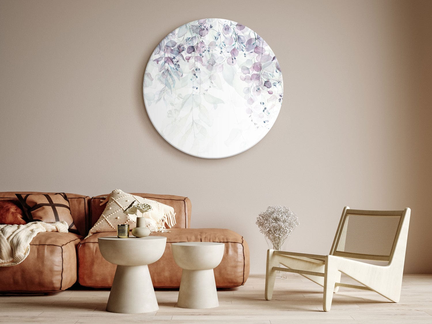 Apaļa glezna (Deluxe) - Violetas lapas - 148691 G-ART