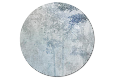 Apaļa glezna ar dabu - mežs zilos un pelēkos toņos, 151477 G-ART