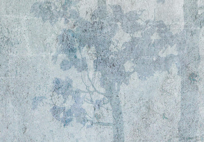 Apaļa glezna ar dabu - mežs zilos un pelēkos toņos, 151477 G-ART
