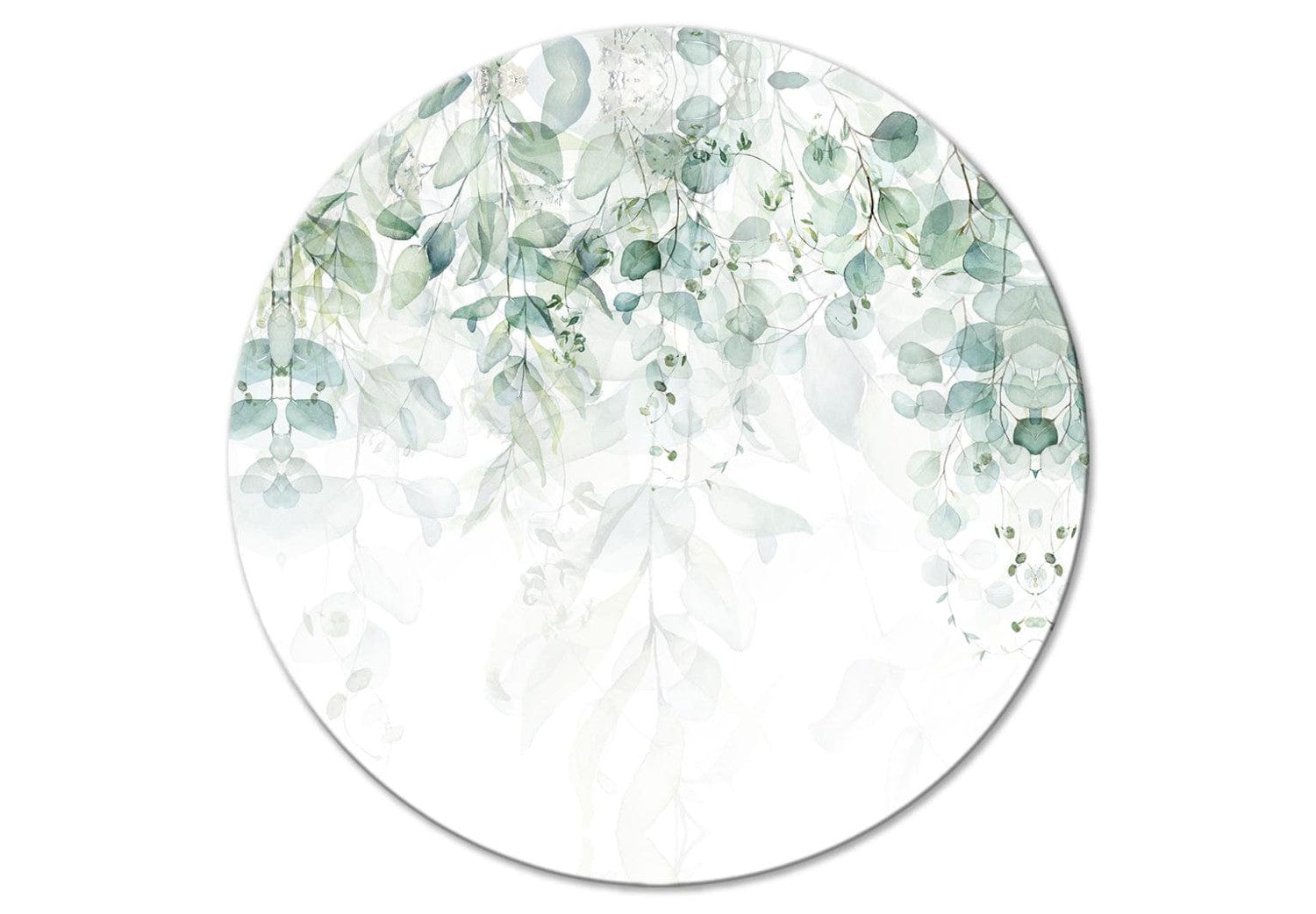 Apaļa glezna - Maigs dabas pieskāriens, ar zaļām lapām, 151048 G-ART