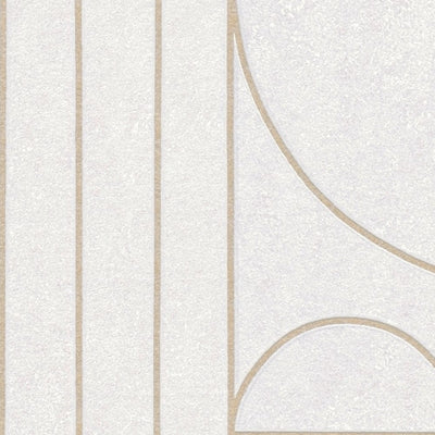 Art Deco stila tapetes ar ģeometrisko rakstu baltā krāsā, 1363660 AS Creation