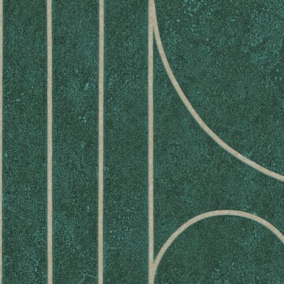 Art Deco stila tapetes ar ģeometrisko rakstu zaļā krāsā, 1363661 AS Creation