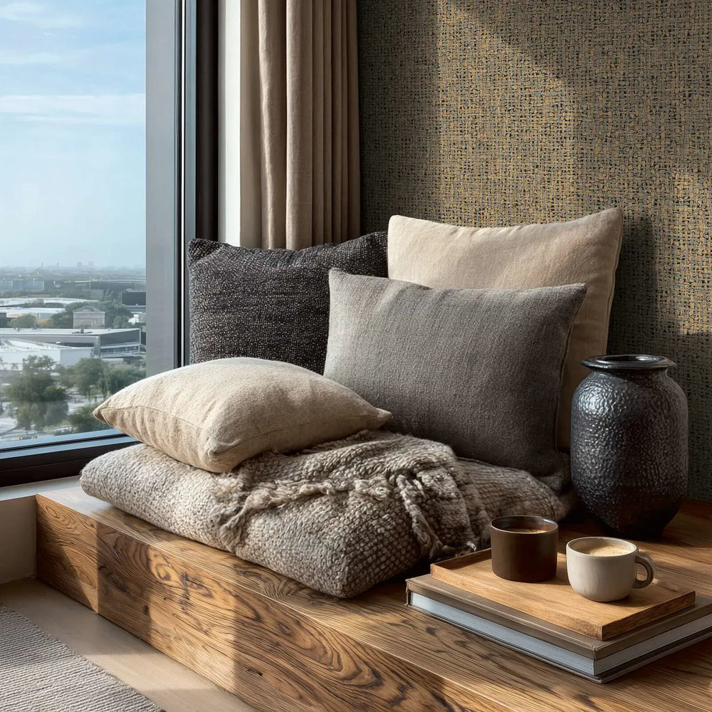 Augstas kvalitātes tapetes ar auduma faktūru - brūnā krāsā - 3011124 AS Creation