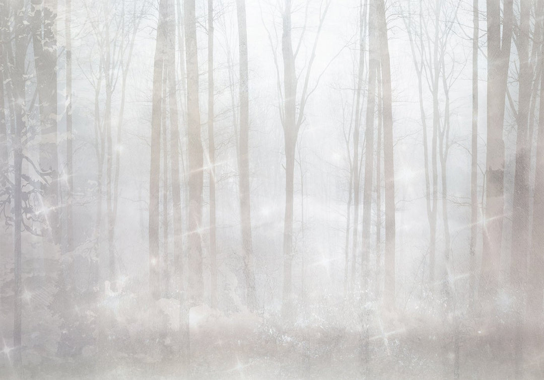 Wall Murals - misty forest against cream grey background, 148599