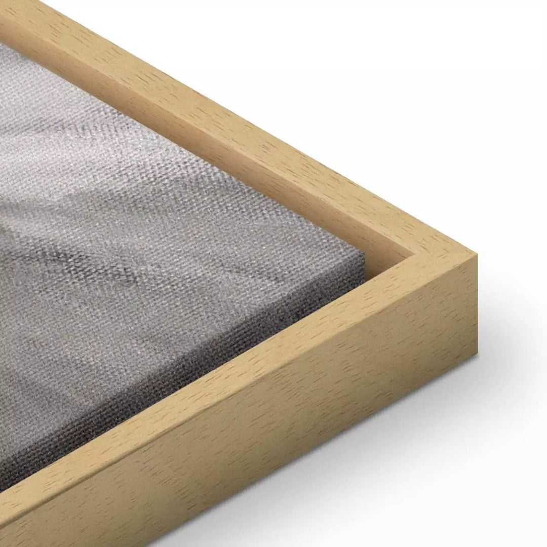 Glezna koka rāmī (dabīgā krāsā) - sarkanas magones uz abstrakta pelēka fona, 95014