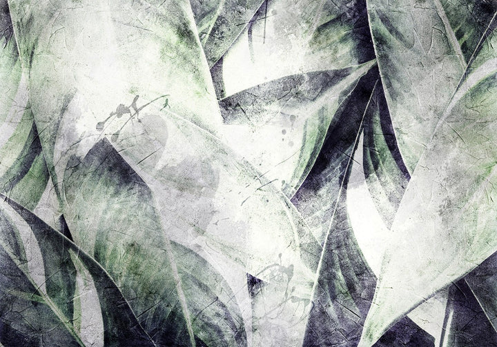 Wall Murals with tropical leaves in vintage style - Green inspiration - 135357