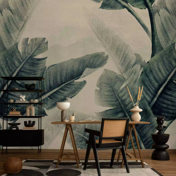 Фотообои - Абстрактная природа джунглей в зеленых тонах - 135974