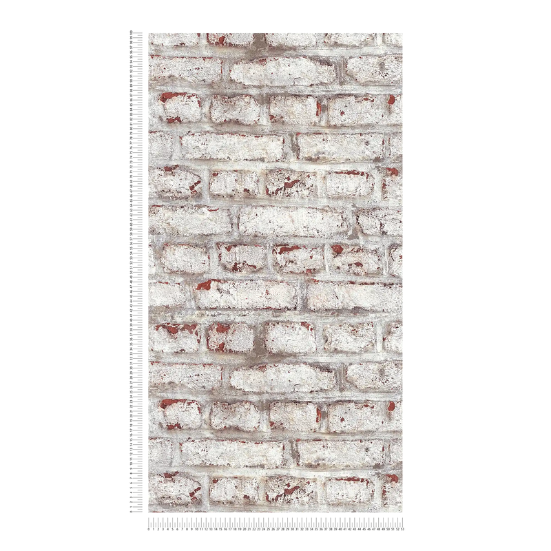 Wallpaper with brick wall - white, brown, gray, 1304461