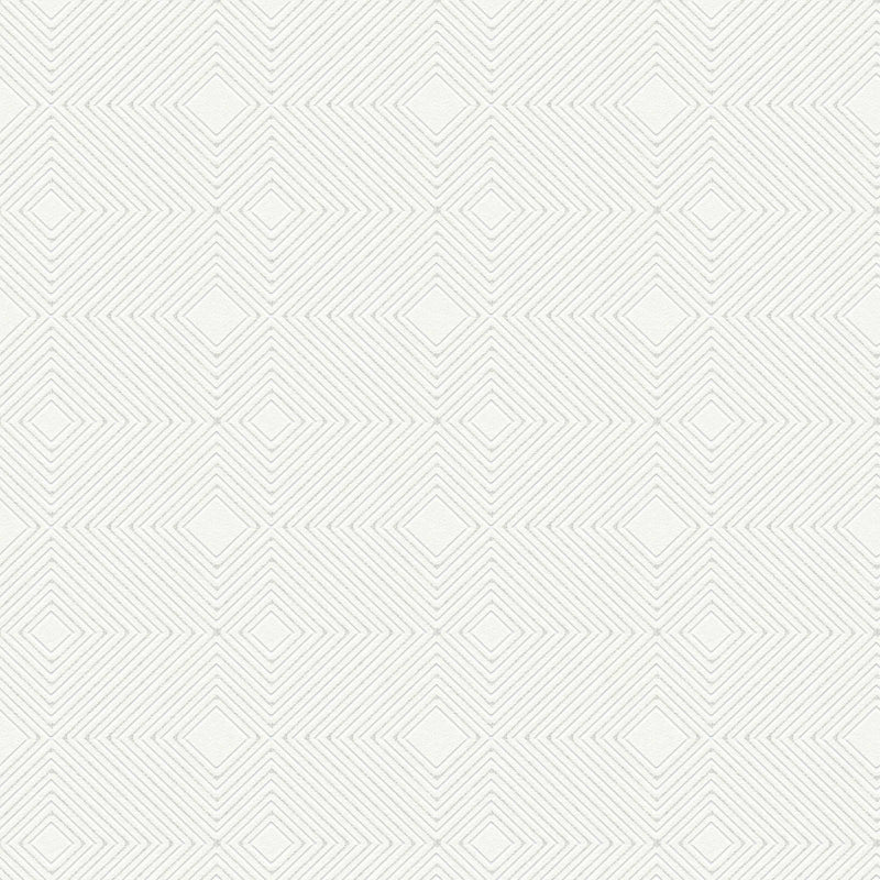 Baltas tapetes ar ģeometrisku rakstu un metālisku spīdumu AS 377585 Tapetenshop.lv