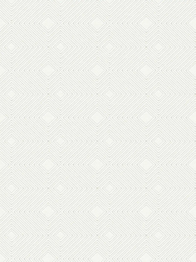 Tapetes guļamistabai - Baltas ar ģeometrisku rakstu un metālisku spīdumu, 377585 Tapetenshop.lv