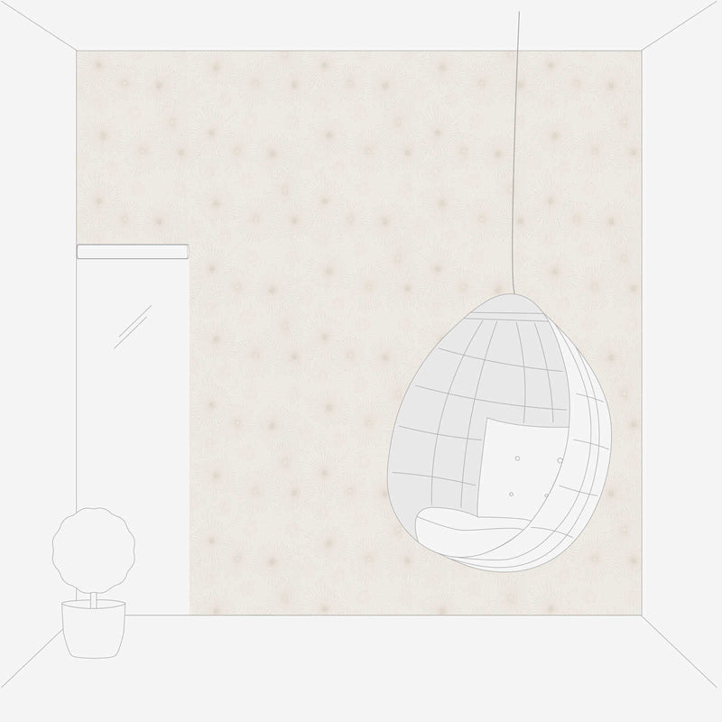 Tapetes guļamistabai - Baltas ar retro zvaigžņveida rakstu, 388184 AS Creation