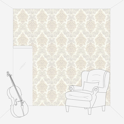Tapetes guļamistabai - Baroka stila ar mirdzuma efektu - baltas, AS 368982 AS Creation